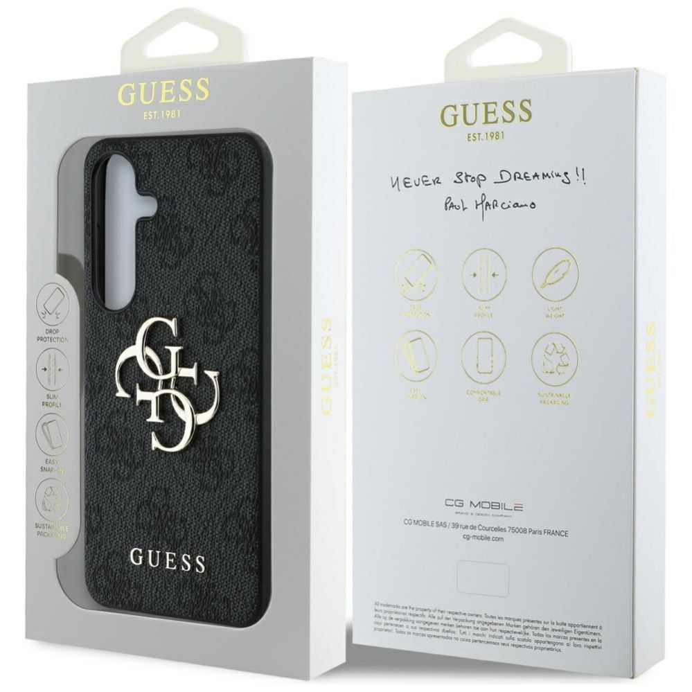 Citas preces Guess Guess Big 4G Logo Classic Logo Case for Samsung Galaxy S25 Black