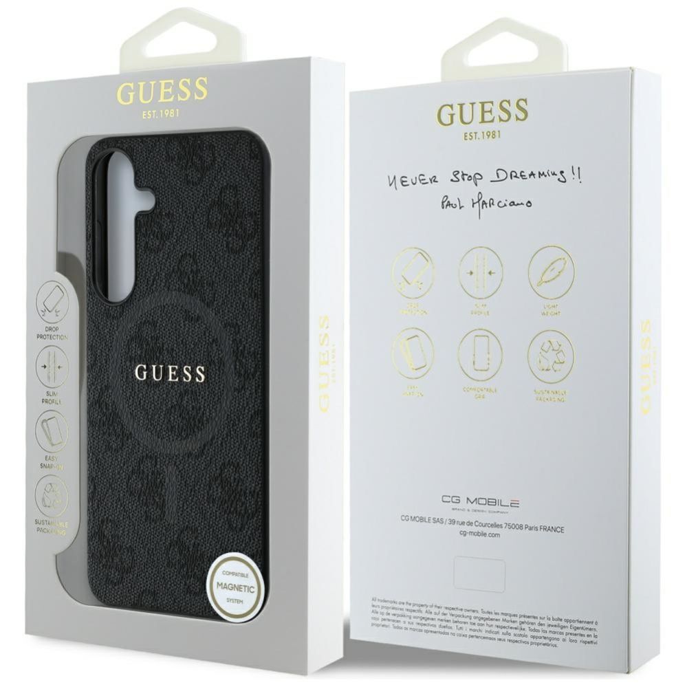 Muud kaubad Guess Guess Leather 4G Colored Ring Classic Logo MagSafe Case Samsung Galaxy S25 Plus black
