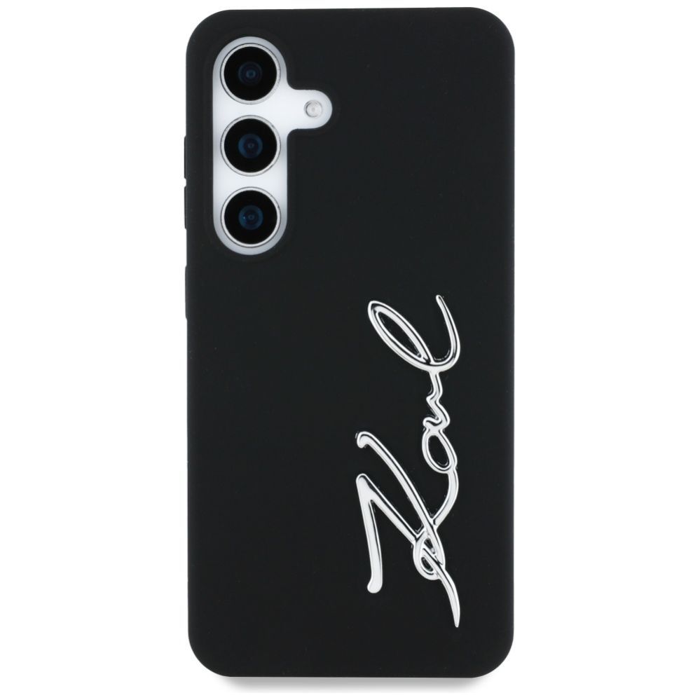 Kitos prekės Karl Lagerfeld Case Karl Lagerfeld Silicone Metal Signature Logo Samsung Galaxy S25 black