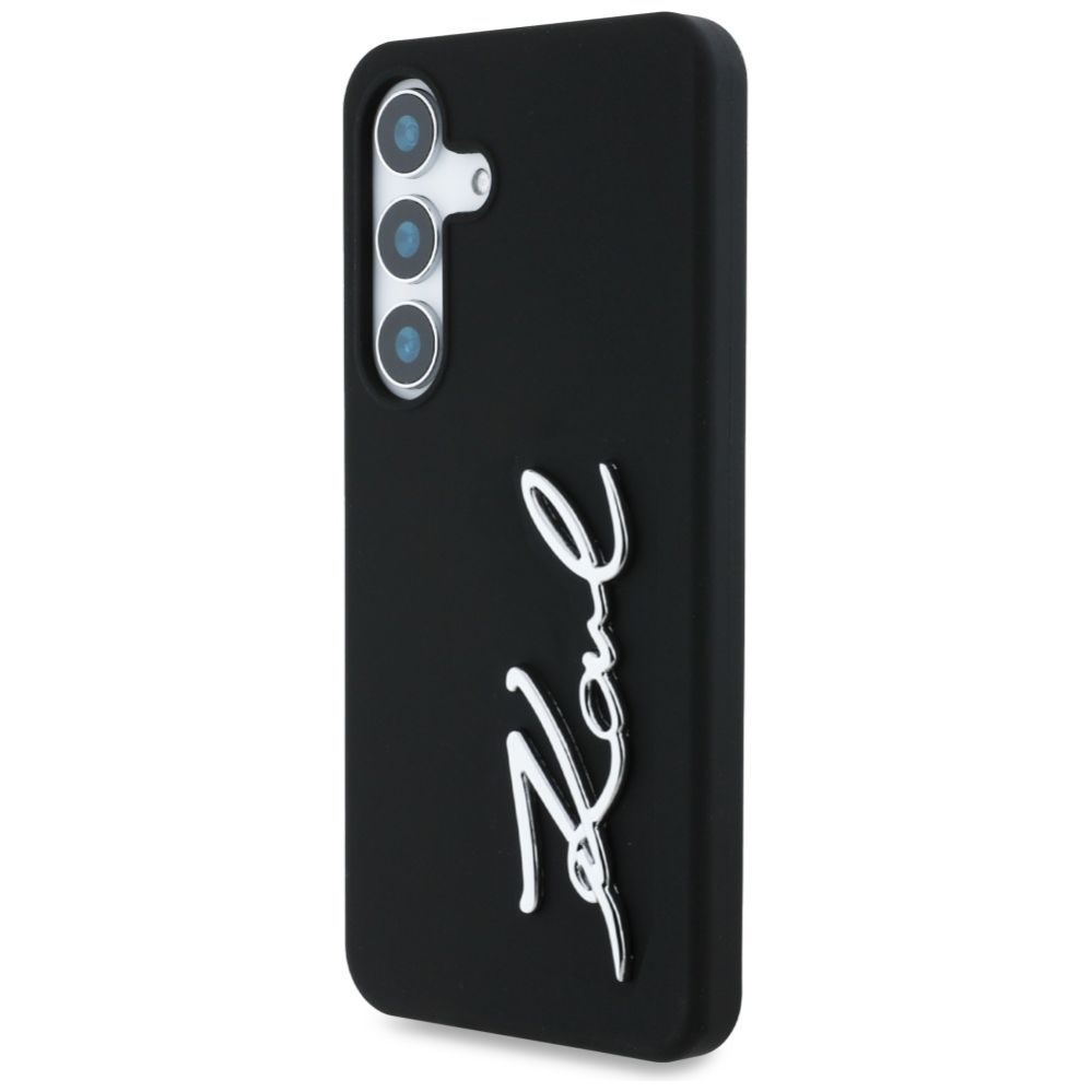 Kitos prekės Karl Lagerfeld Case Karl Lagerfeld Silicone Metal Signature Logo Samsung Galaxy S25 black