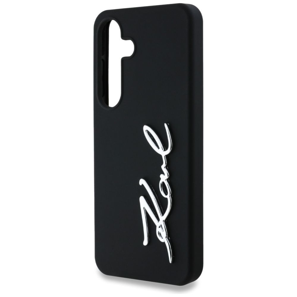 Kitos prekės Karl Lagerfeld Case Karl Lagerfeld Silicone Metal Signature Logo Samsung Galaxy S25 black