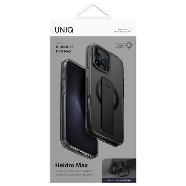 Citas preces UNIQ Uniq Heldro Max iPhone 16 Pro Max 6.9" Magclick Charging case black/vapour smoke
