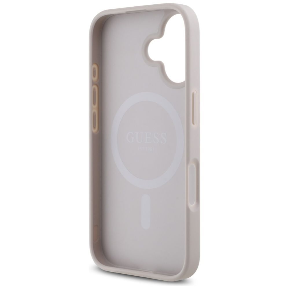 Citas preces Guess Guess HC PU 4G Small 4G and Classic iPhone 16 MagSafe Case - Pink