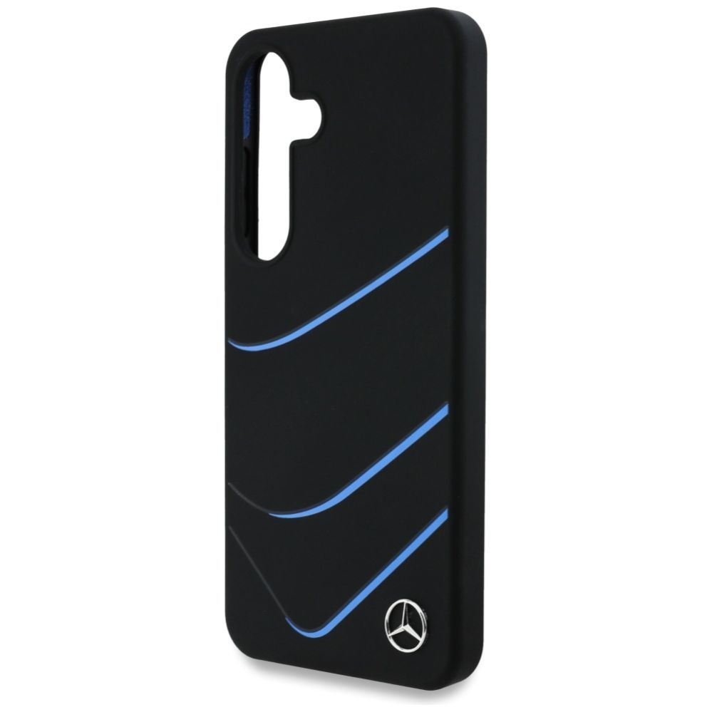 Kitos prekės Mercedes-Benz Mercedes Silicone Contrasted Curves MagSafe Case for Samsung Galaxy S25 - Black