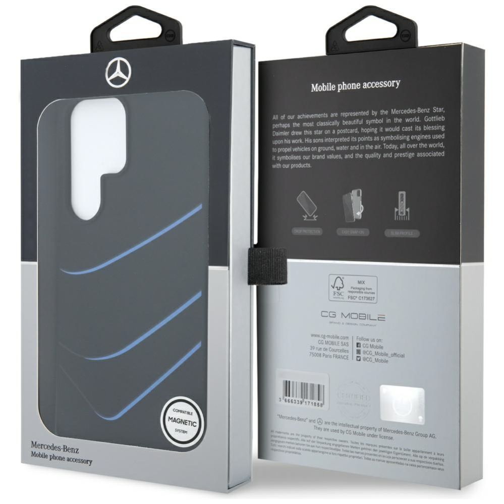 Muud kaubad Mercedes-Benz Mercedes Silicone Contrasted Curves MagSafe Case for Samsung Galaxy S25 Ultra - Black