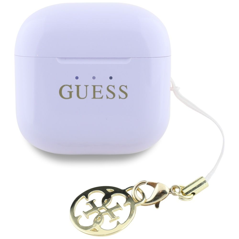 Citas preces Guess TWS Guess Glossy Effect Printed Classic Logo & Charm Headphones - Lavender