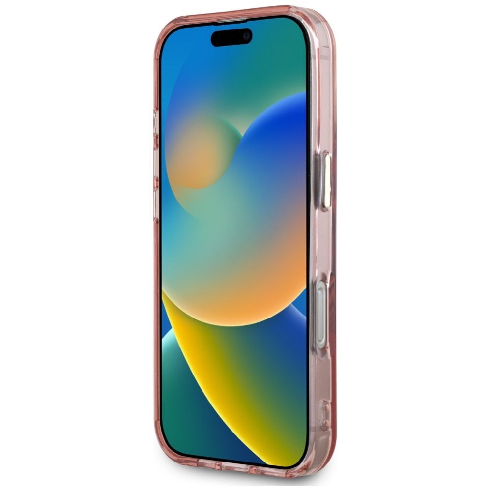 Citas preces Guess Guess IML Metal Mountain Logo MagSafe iPhone 16 Pro Case - Pink