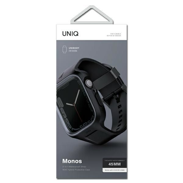 Citas preces UNIQ Uniq Monos 2 in 1 Strap + Case for Apple Watch 45/44mm - Black