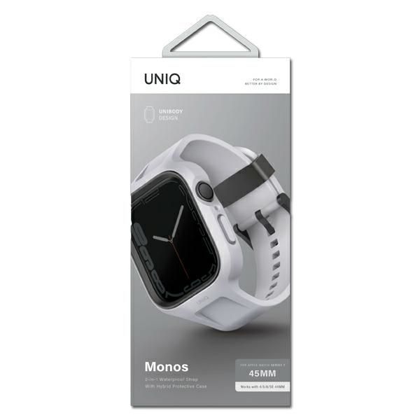 Citas preces UNIQ Uniq Monos 2 in 1 Set Strap + Case for Apple Watch 45 / 44 mm - Gray