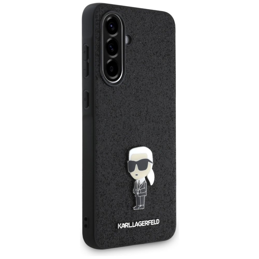 Kitos prekės Karl Lagerfeld Karl Lagerfeld Fixed Glitter Ikonik Logo Metal Pin Case for Samsung Galaxy A56 - Black