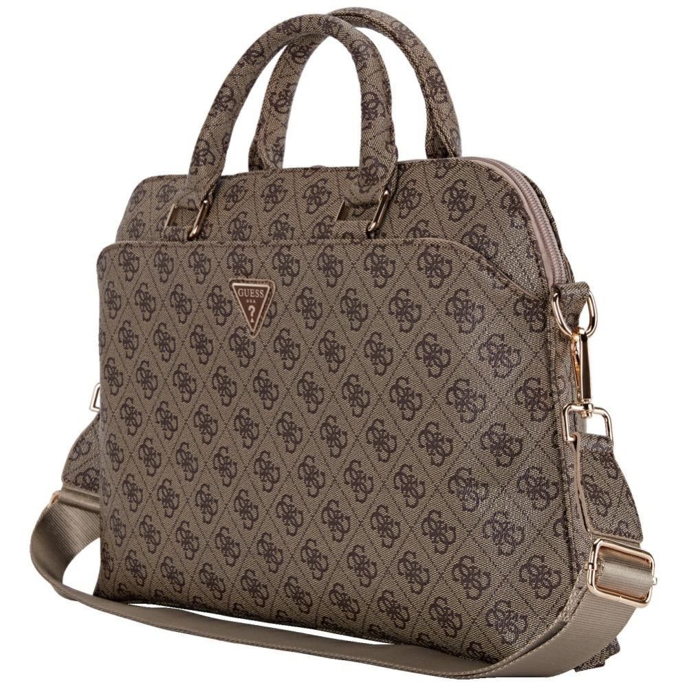 Muud kaubad Guess Guess 4G Zipper Pocket Triangle Logo 15" Laptop Bag - Brown