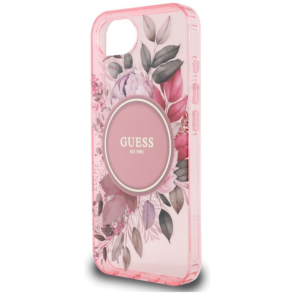 Citas preces Guess Guess IML Flowers MagSafe iPhone 16e Case - Pink