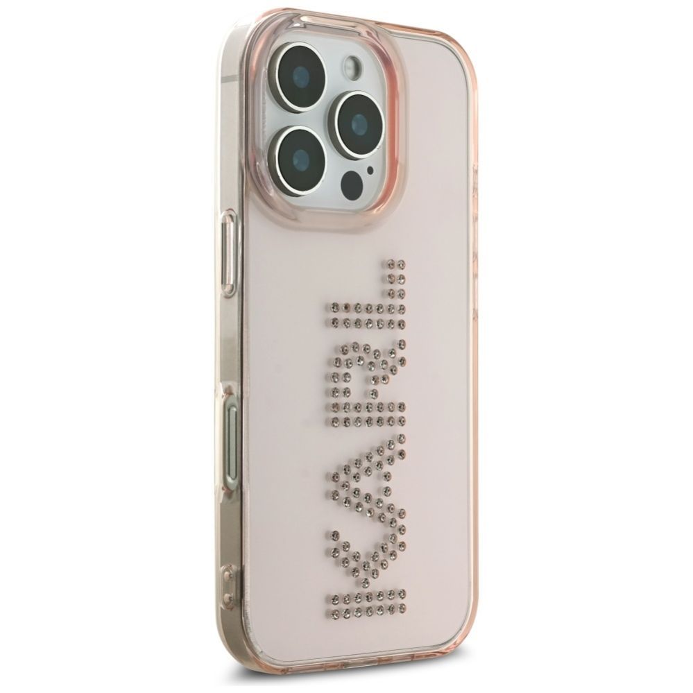 Kitos prekės Karl Lagerfeld Karl Lagerfeld IML Rhinestones Logo iPhone 16 Pro Case - Pink