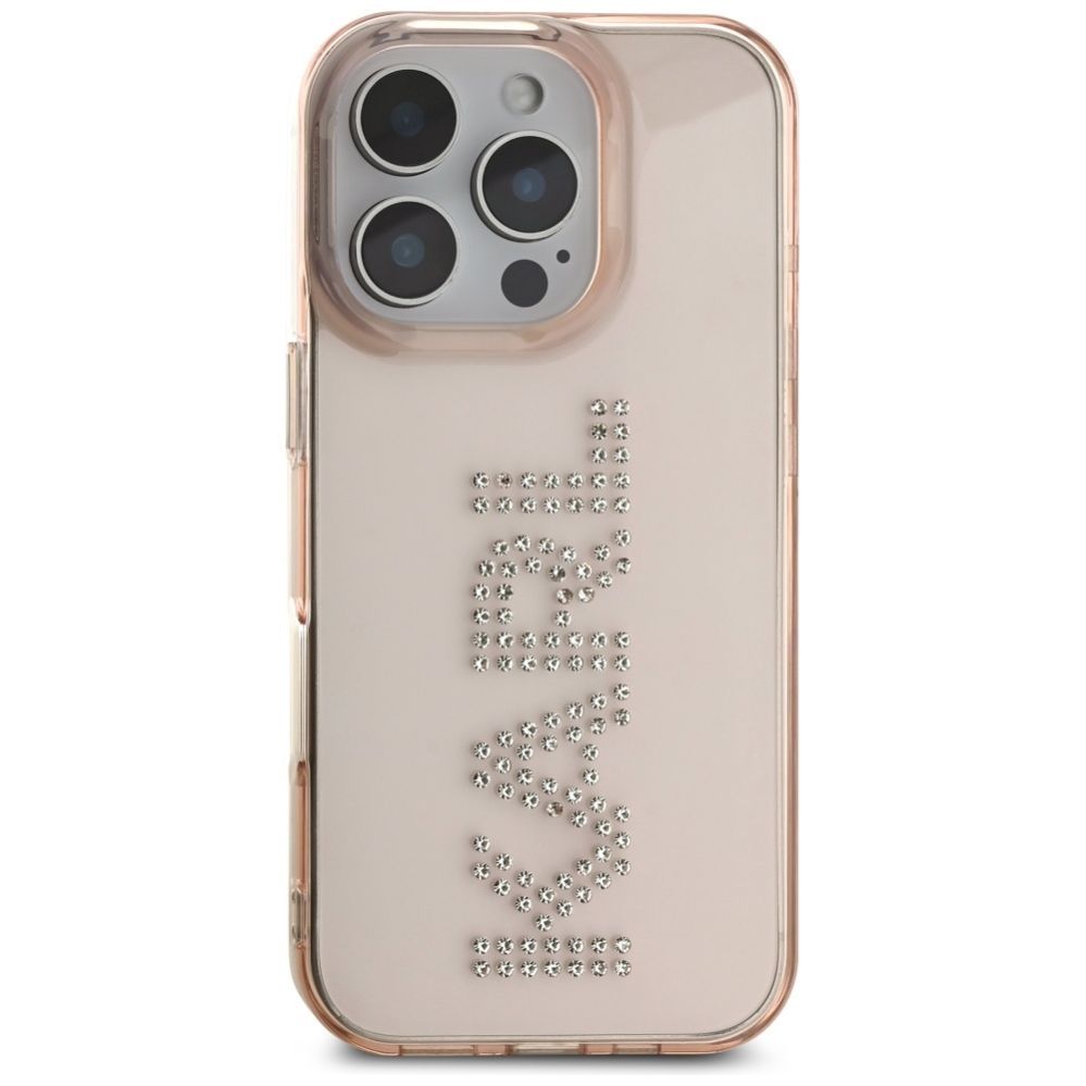 Kitos prekės Karl Lagerfeld Karl Lagerfeld IML Rhinestones Logo iPhone 16 Pro Case - Pink