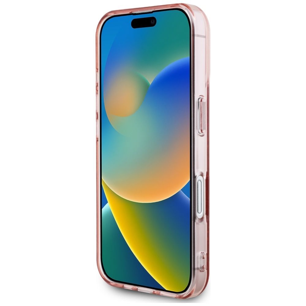 Citas preces Karl Lagerfeld Karl Lagerfeld IML Rhinestones Logo iPhone 16 Case - Pink