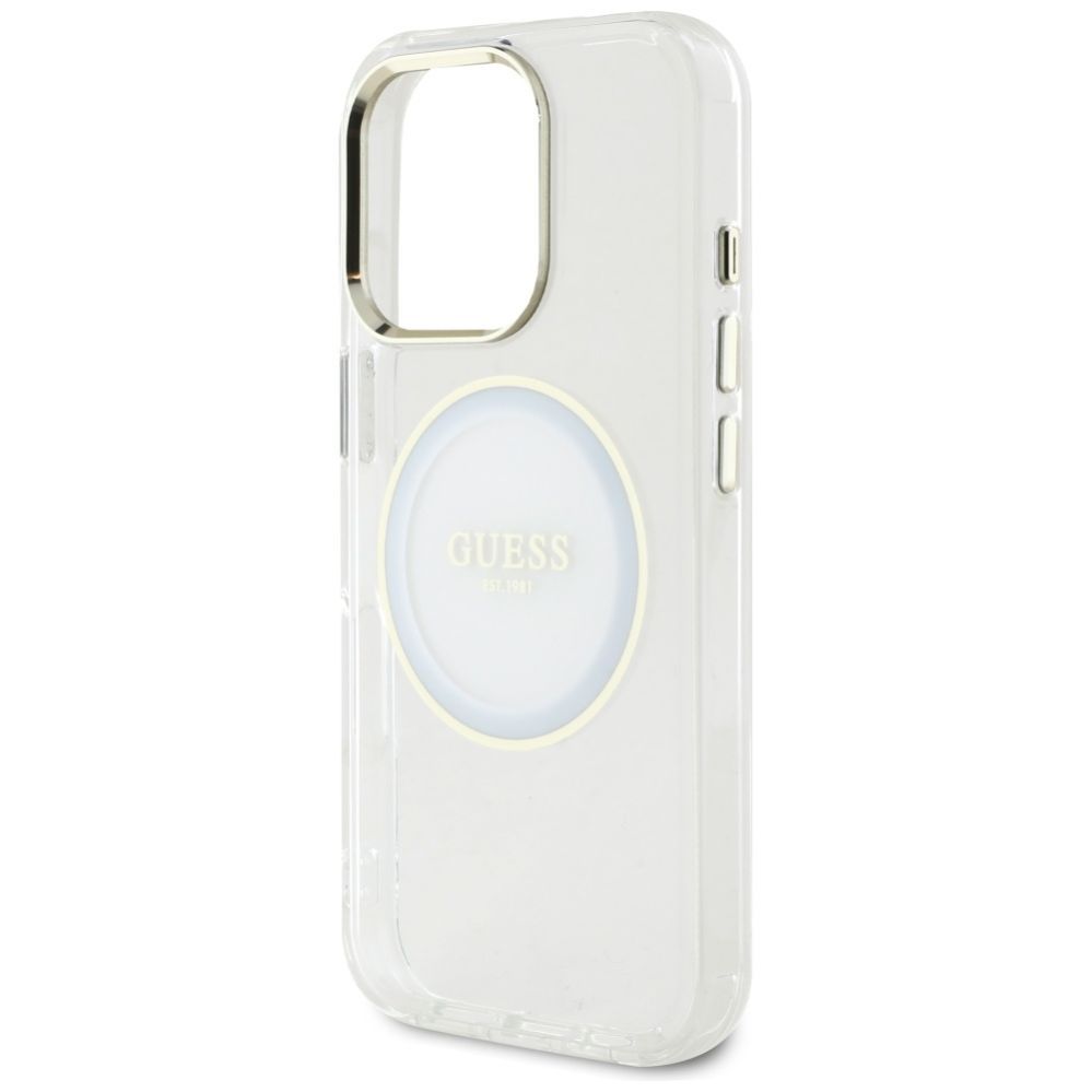 Muud kaubad Guess Guess IML Metal Colored Circle Classic Logo MagSafe case for iPhone 16 Pro - white