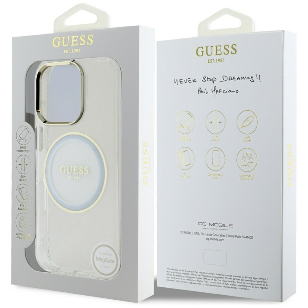 Other goods Guess Guess IML Metal Colored Circle Classic Logo MagSafe case for iPhone 16 Pro Max - white