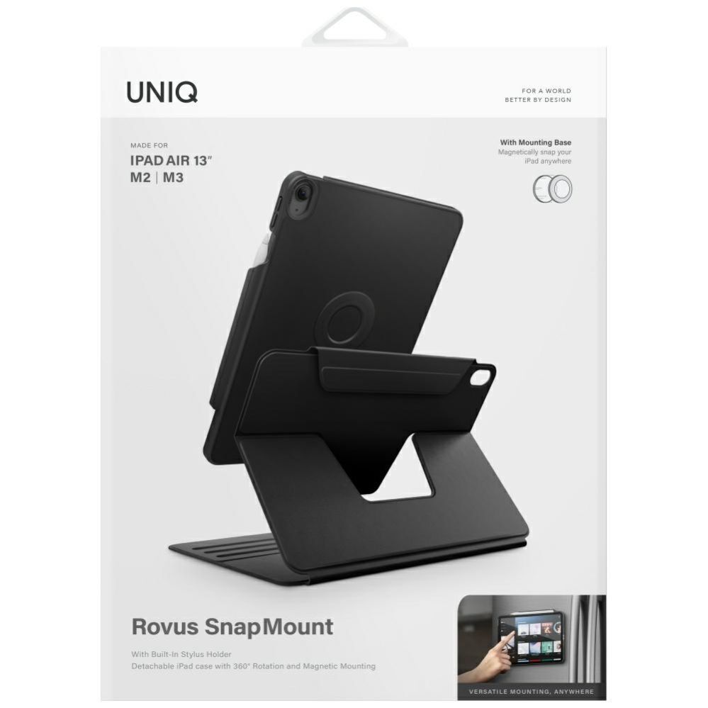 Citas preces UNIQ Uniq Rovus Snapmount Magnetic 360 Rotating Detachable case for iPad Air 13" 2024 / 2025 - black