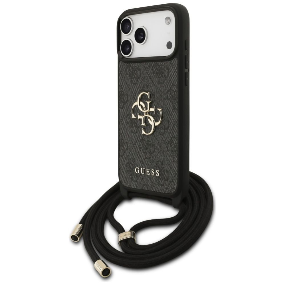 Muud kaubad Guess Guess 4G Big Logo Cord Stap Crossbody Case for iPhone 17 Pro Max - Black