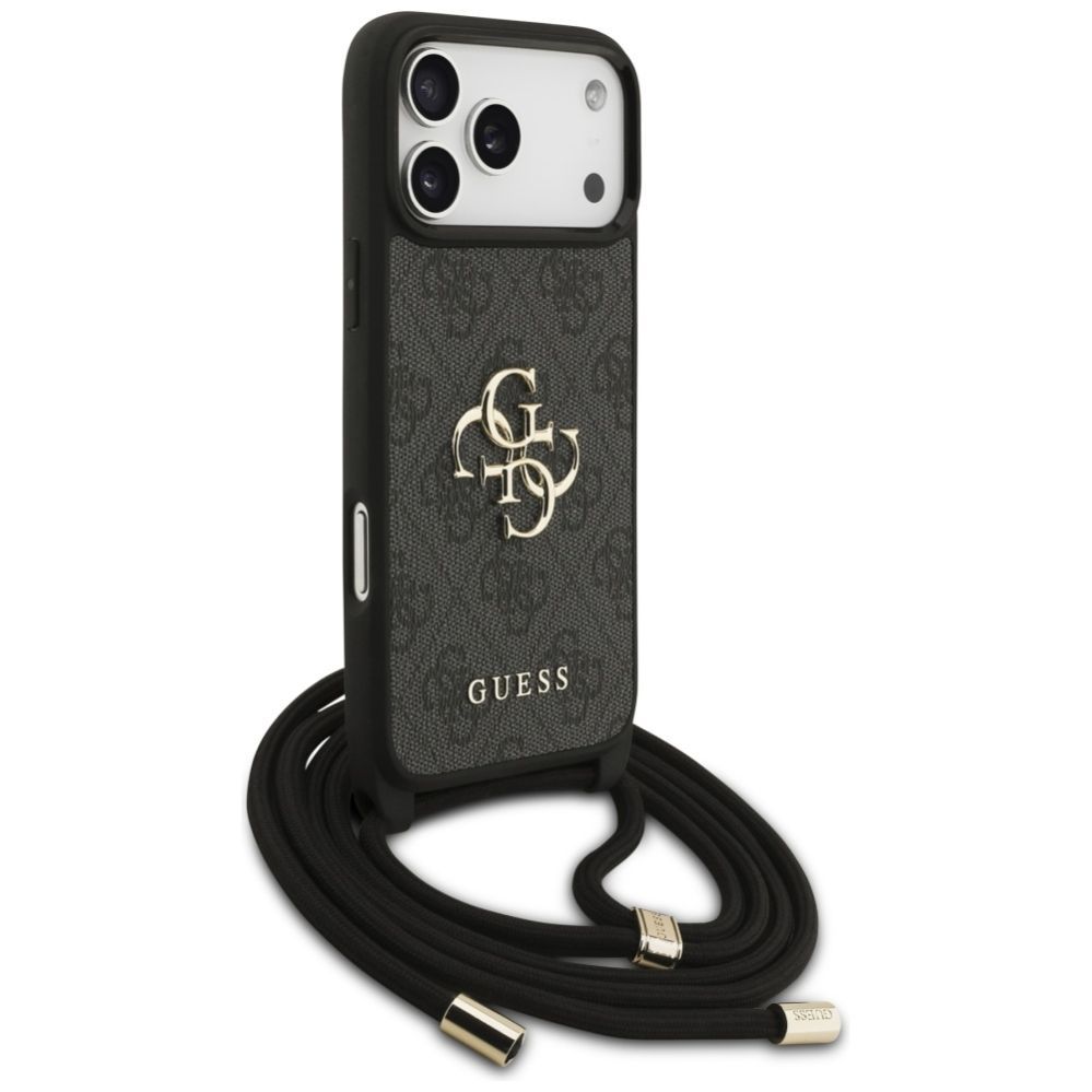 Muud kaubad Guess Guess 4G Big Logo Cord Stap Crossbody Case for iPhone 17 Pro Max - Black