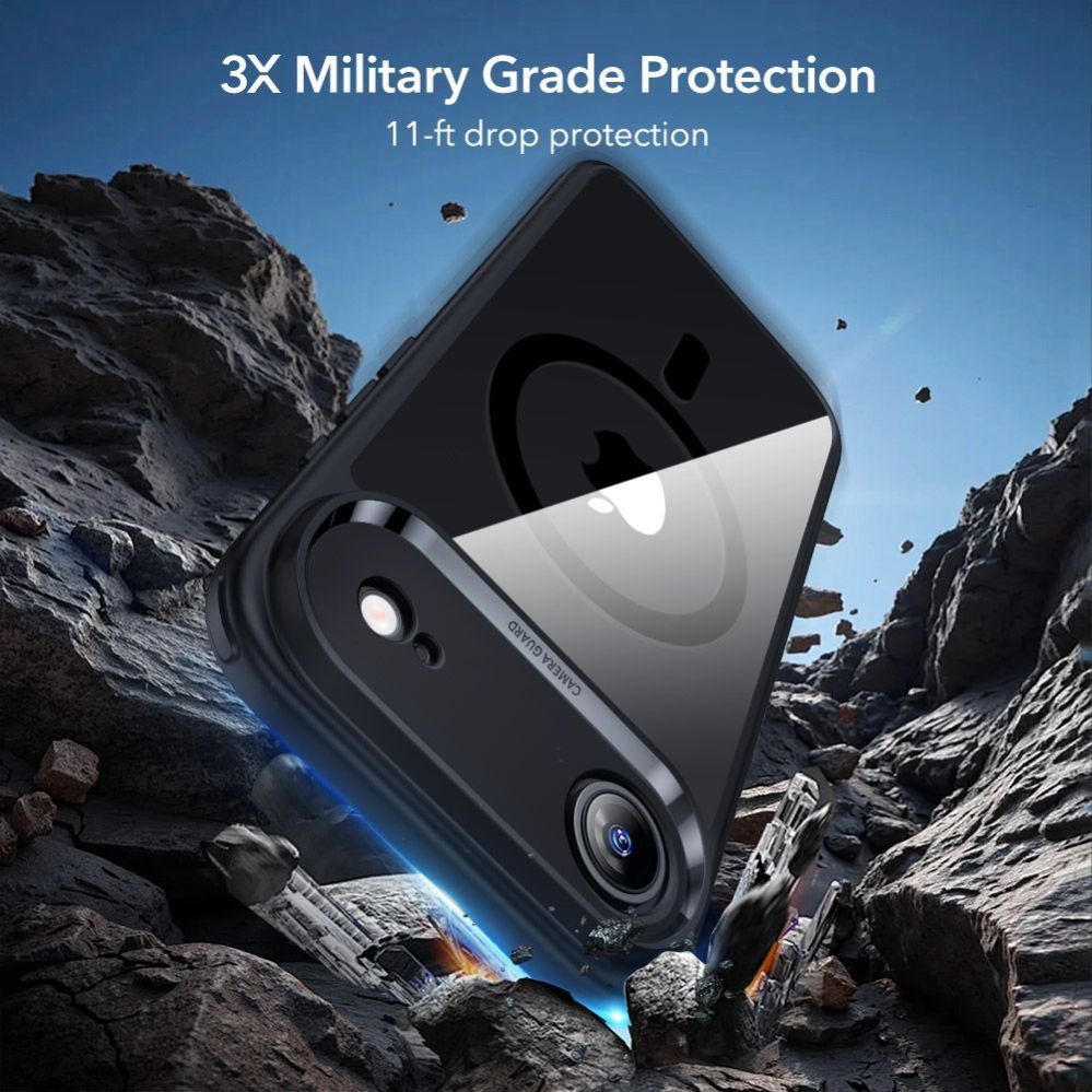 Citas preces ESR ESR Classic Hybrid MagSafe + Tempered Glass Set for iPhone 17 Air - Clear Black