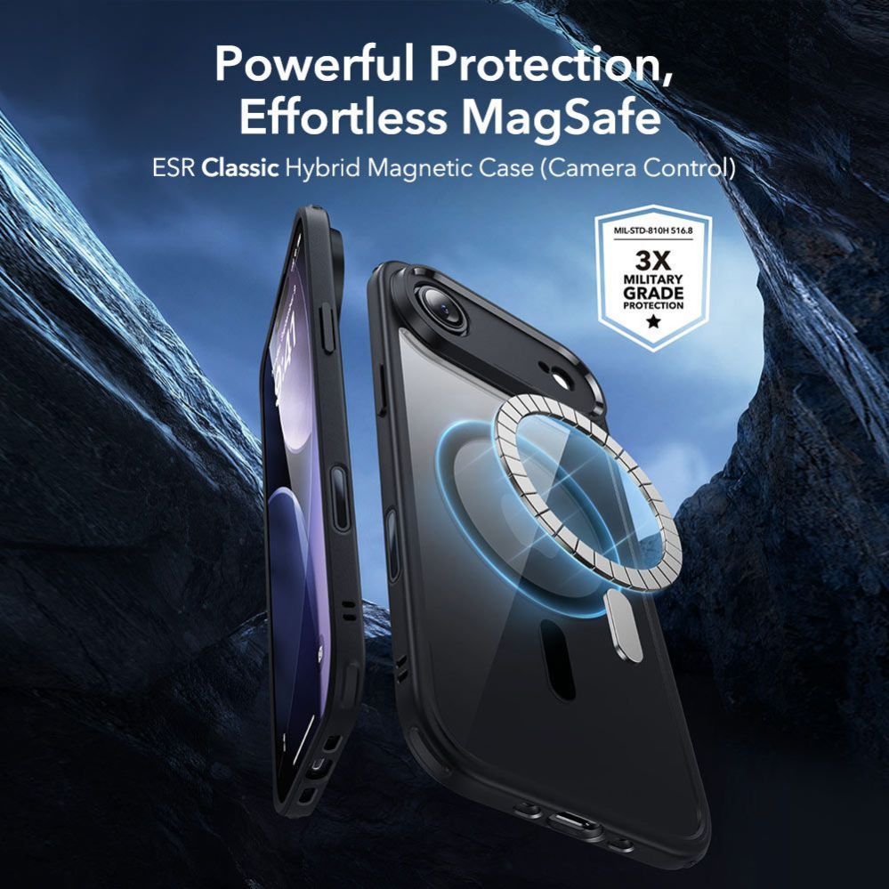 Citas preces ESR ESR Classic Hybrid MagSafe + Tempered Glass Set for iPhone 17 Air - Clear Black