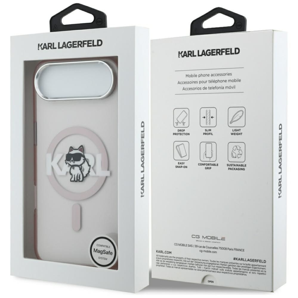 Kitos prekės Karl Lagerfeld Karl Lagerfeld IML Choupette Sketch Logo MagSafe Case for iPhone 17 Air - Pink