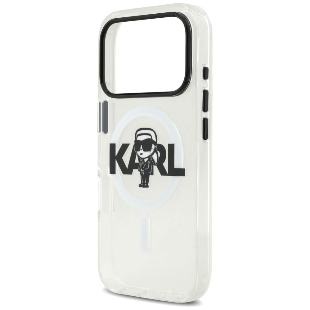Citas preces Karl Lagerfeld Karl Lagerfeld IML Karl Sketch Logo MagSafe Case for iPhone 17 Pro - Transparent