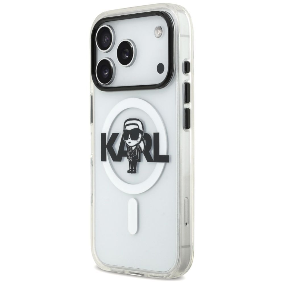 Citas preces Karl Lagerfeld Karl Lagerfeld IML Karl Sketch Logo MagSafe Case for iPhone 17 Pro - Transparent