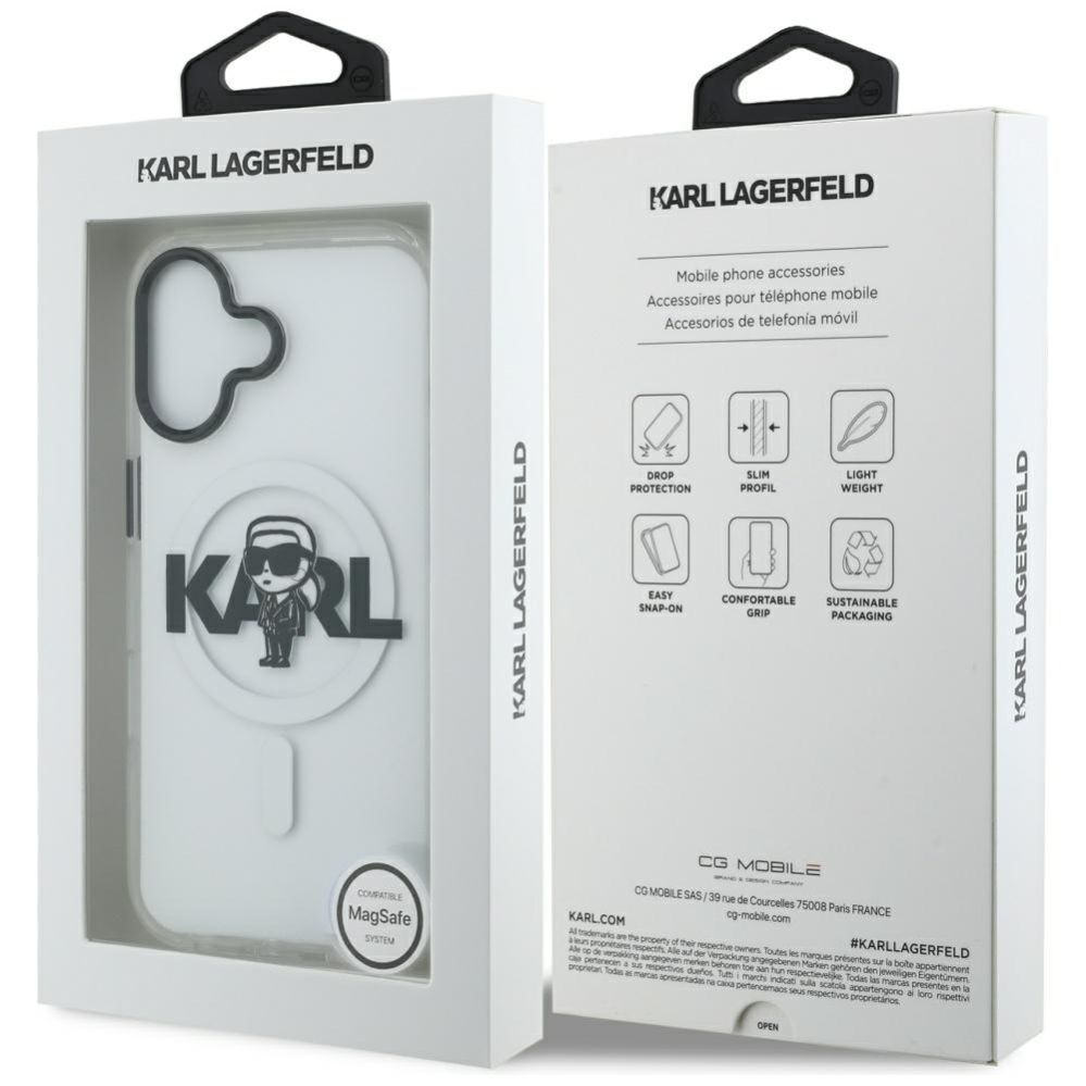 Citas preces Karl Lagerfeld Karl Lagerfeld IML Karl Sketch Logo MagSafe Case for iPhone 17 - Transparent