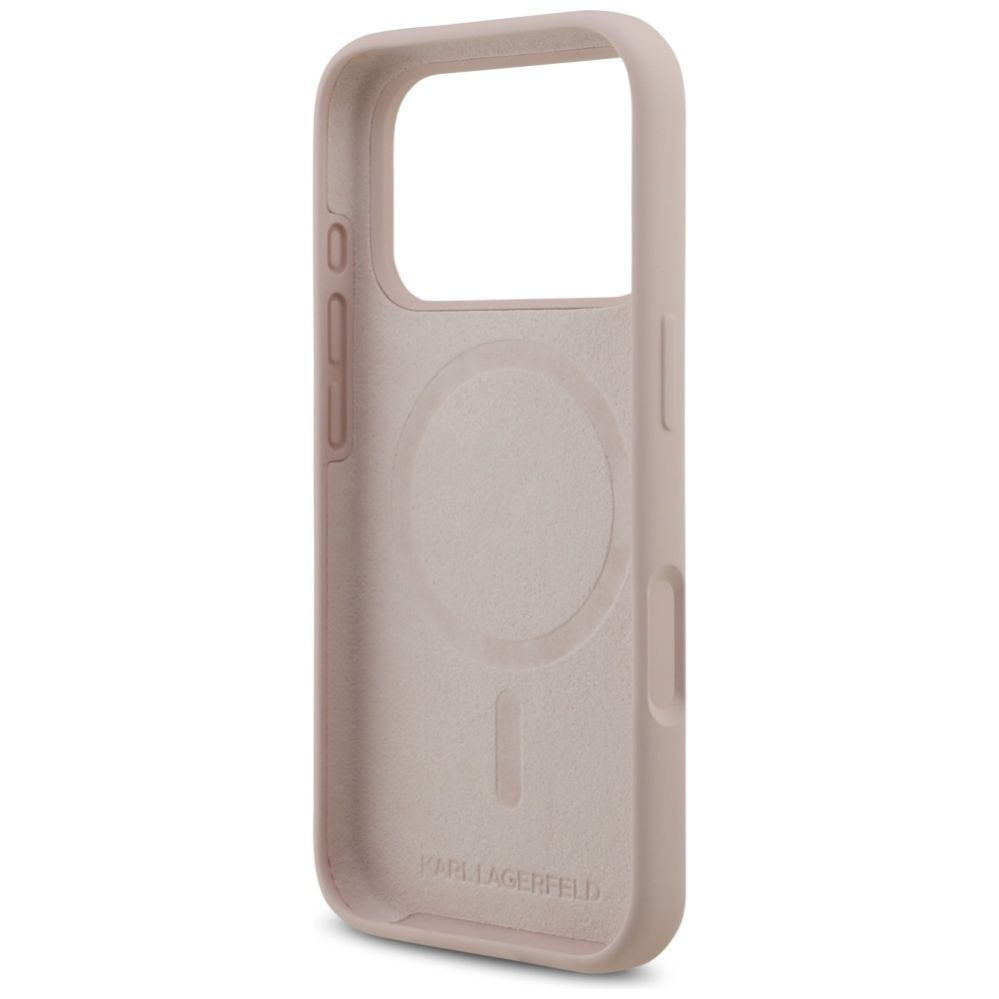 Citas preces Karl Lagerfeld Karl Lagerfeld Silicone Karl&Choupette Ring MagSafe Case for iPhone 17 Pro - Pink