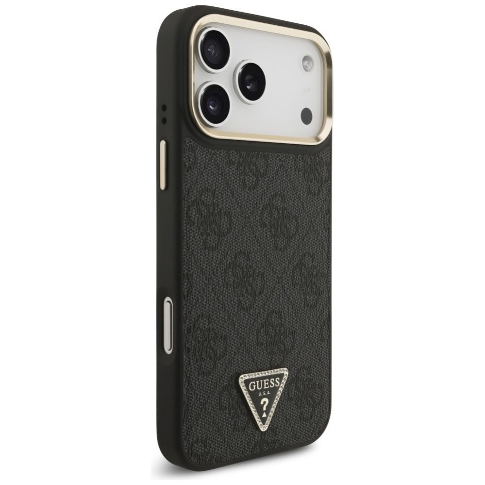 Muud kaubad Guess Guess 4G Triangle Logo MagSafe Case for iPhone 17 Pro Max - Black and Gold