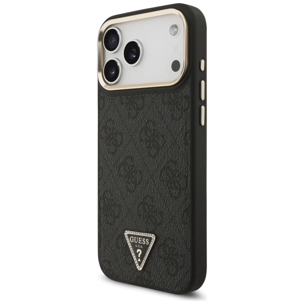 Muud kaubad Guess Guess 4G Triangle Logo MagSafe Case for iPhone 17 Pro Max - Black and Gold