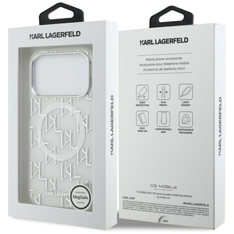 Kitos prekės Karl Lagerfeld Karl Lagerfeld IML KL Monogram MagSafe Case for iPhone 17 Pro - White