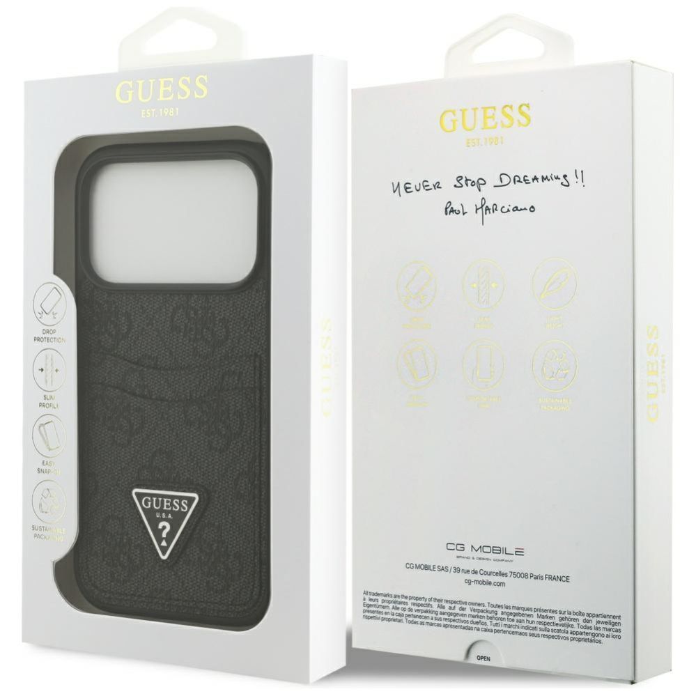 Muud kaubad Guess Guess 4G nauble Card Triangle case for iPhone 17 Pro - black