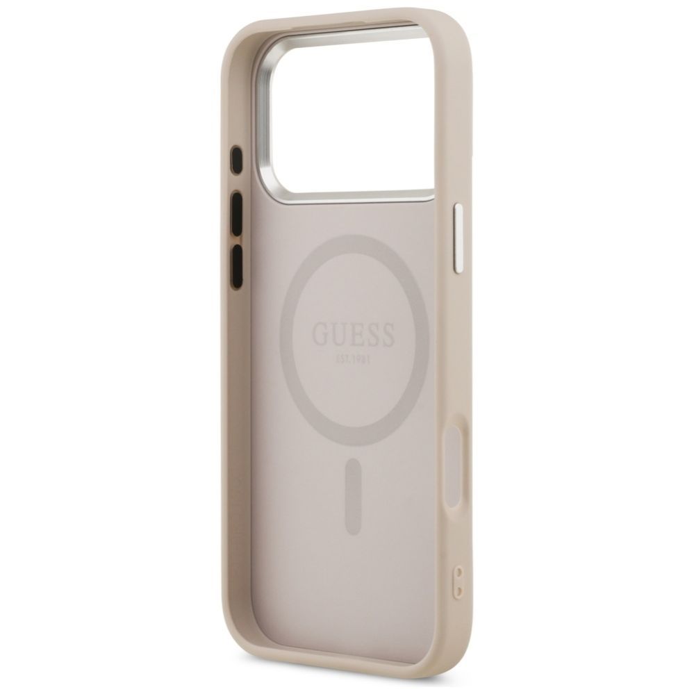 Citas preces Guess Guess Triangle Logo MagSafe case for iPhone 17 Pro - pink