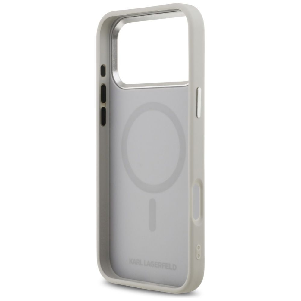 Citas preces Karl Lagerfeld Karl Lagerfeld Karl & Choupette Pins MagSafe Case for iPhone 17 Pro Max - Gray