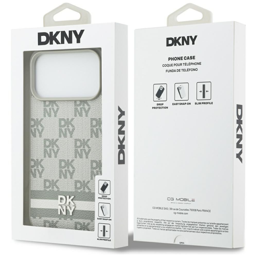 Muud kaubad DKNY DKNY Checkered with Printed Stripes Case for iPhone 17 Pro Max - Beige
