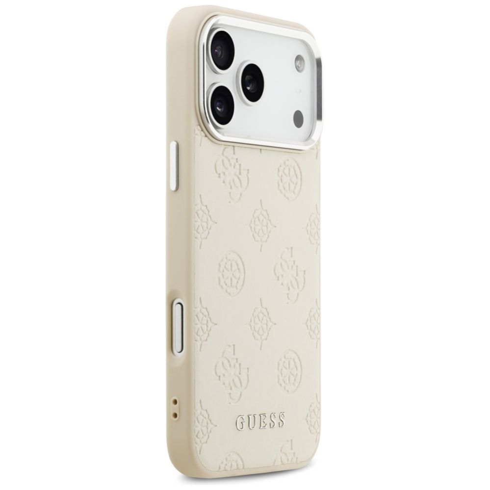 Citas preces Guess Guess Peony Hot Stamp Script MagSafe Case for iPhone 17 Pro Max - Beige