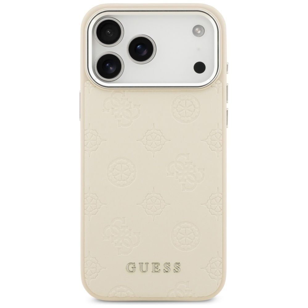 Citas preces Guess Guess Peony Hot Stamp Script MagSafe Case for iPhone 17 Pro Max - Beige