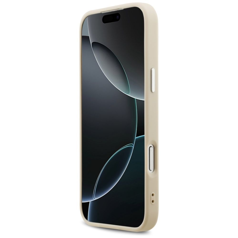 Citas preces Guess Guess Peony Hot Stamp Script MagSafe Case for iPhone 17 Pro Max - Beige