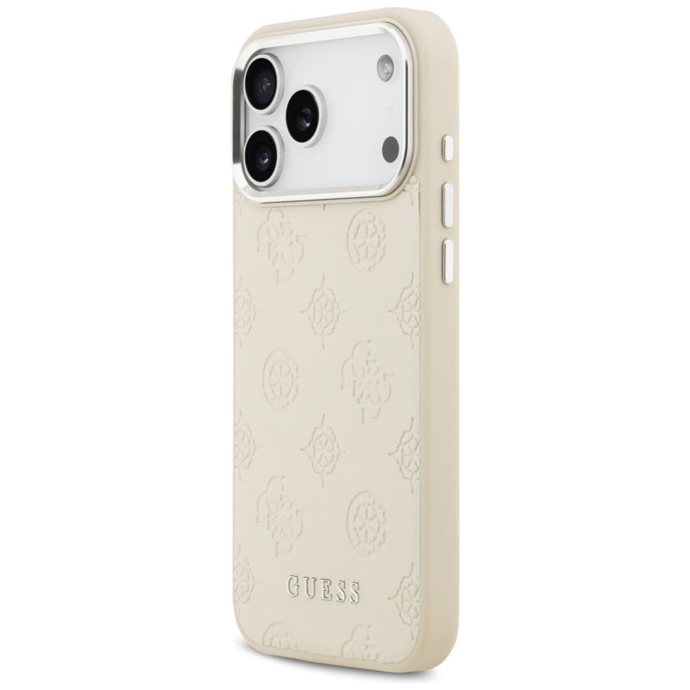 Citas preces Guess Guess Peony Hot Stamp Script MagSafe Case for iPhone 17 Pro Max - Beige