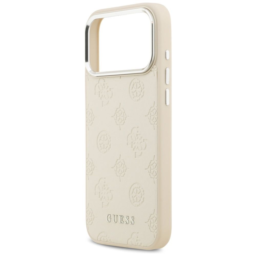 Citas preces Guess Guess Peony Hot Stamp Script MagSafe Case for iPhone 17 Pro Max - Beige