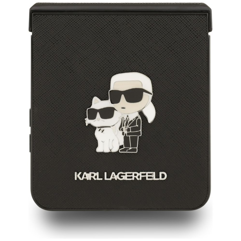 Citas preces Karl Lagerfeld Karl Lagerfeld Saffiano Karl&Choupette Pin Case for Samsung Galaxy Z Flip 7 - Black