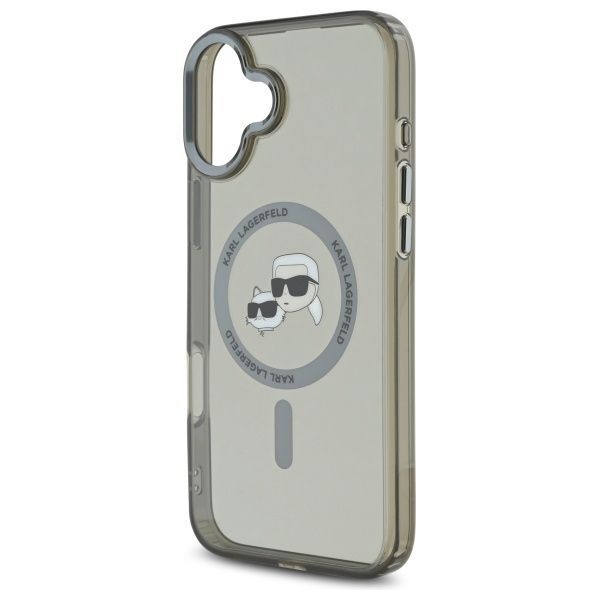 Citas preces Karl Lagerfeld Karl Lagerfeld IML Metal Karl&Choupette Head MagSafe Case for iPhone 16 - Black