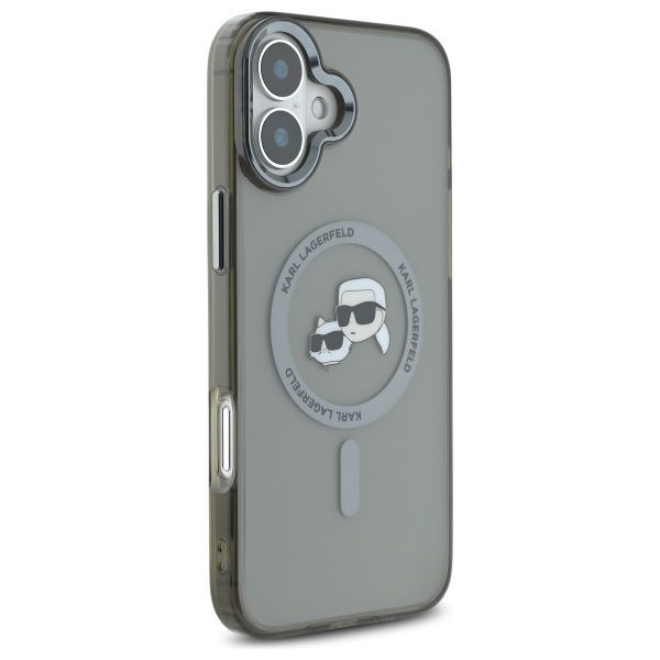 Citas preces Karl Lagerfeld Karl Lagerfeld IML Metal Karl&Choupette Head MagSafe Case for iPhone 16 - Black