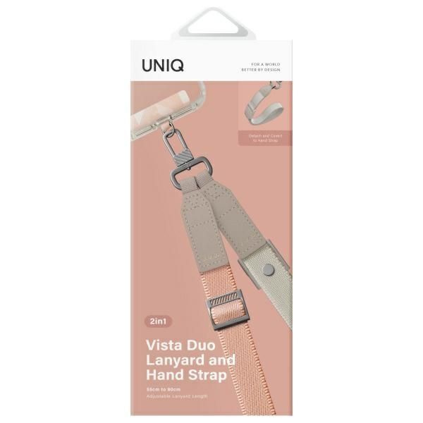 Citas preces UNIQ Uniq Vista 2-in-1 phone lanyard - peach and beige