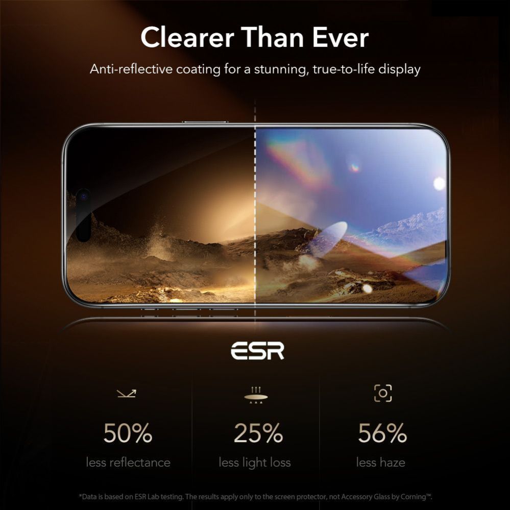 Muud kaubad ESR ESR UltraFit Armorite Pro Tempered Glass for iPhone 16 Pro / 17 - Transparent