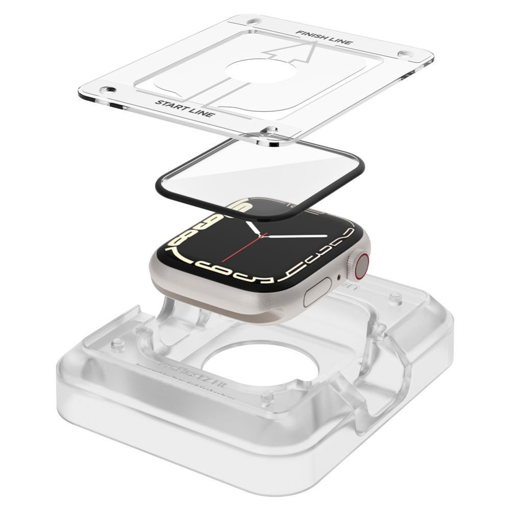 Kitos prekės Spigen Spigen ProFlex EZ Fit Hybrid Glass for Apple Watch 7 / 8 (45 mm) - 2 pcs.