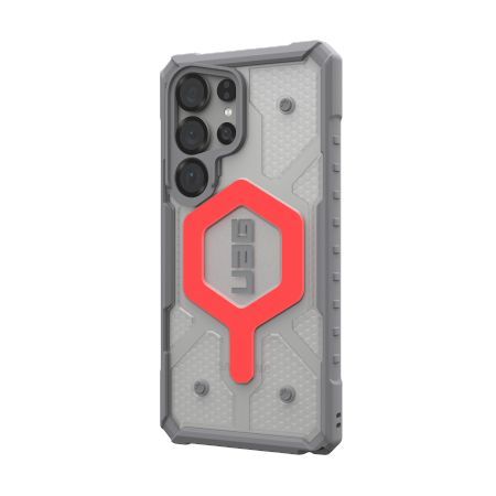 Citas preces UAG UAG Pathfinder Clear Magnet Bundle Magnetic Case and Wrist Strap for Samsung Galaxy S25 Ultra 5G - Gray/Red